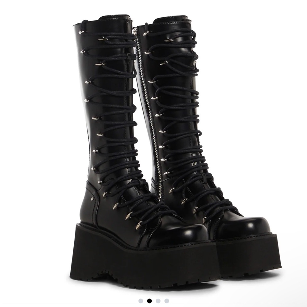 NIB Current Mood Glam Grit Platform Knee High Boots from Dolls Kill Size 8